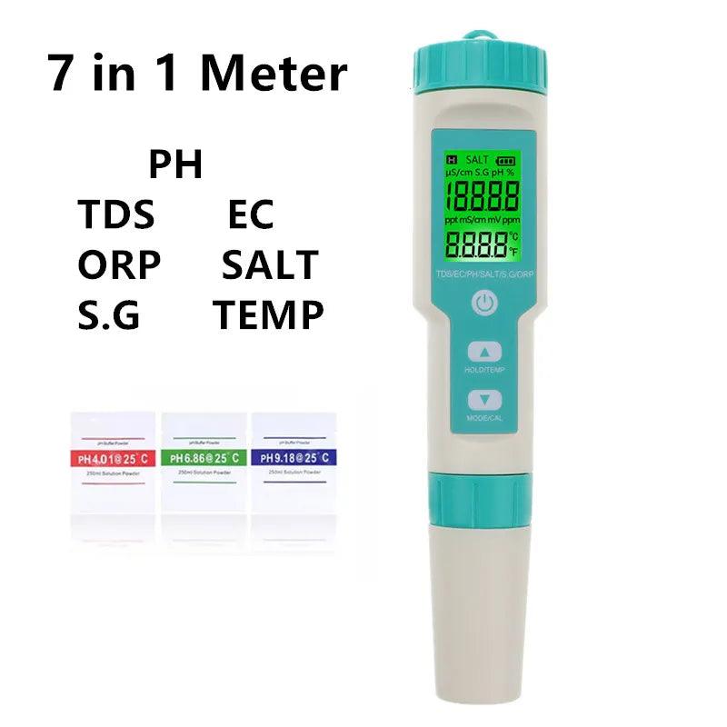 Medidor de Temperatura e Monitor de Qualidade da Água, Testador IP67 Para Água Potável, Modelo: COM-600,  PH -TDS-EC-ORP-Salinidade S.G., Medidor de pH de Aquários